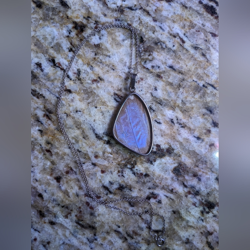 925 sterling silver Butterfly wing necklace